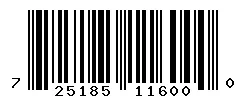UPC barcode 725185116000