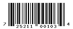 UPC barcode number 725211001034
