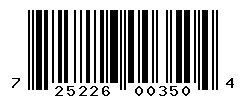 UPC barcode number 725226003504