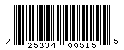 UPC barcode number 725334005155