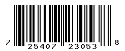 UPC barcode number 725407230538