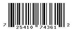 UPC barcode 725410743612
