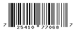 UPC barcode number 725410770687