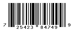 UPC barcode number 725423847499