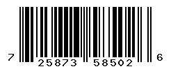 UPC barcode number 725873585026