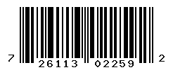 UPC barcode number 726113022592