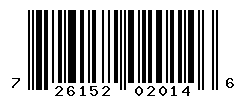 UPC barcode number 726152020146