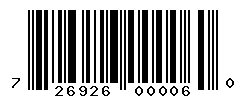 UPC barcode number 726926000060
