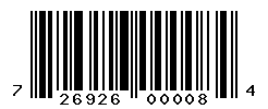 UPC barcode number 726926000084
