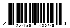 UPC barcode number 727458203561