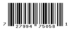 UPC barcode number 727994750581