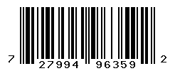 UPC barcode number 727994963592