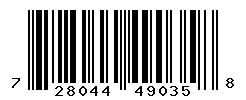 UPC barcode number 728044490358