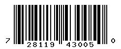 UPC barcode number 728119430050