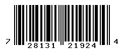 UPC barcode number 728131219244