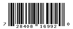 UPC barcode number 728408169920