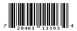 UPC barcode 728461111034