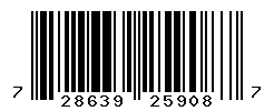 UPC barcode number 728639259087