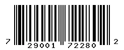 UPC 729001722802 barcode image
