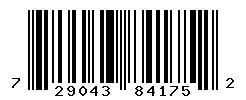 UPC barcode number 729043841752