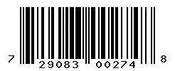UPC barcode 729083002748