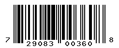 UPC barcode 729083003608