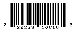 UPC barcode number 729238108165