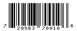 UPC barcode number 729583700106