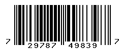 UPC barcode number 729787498397