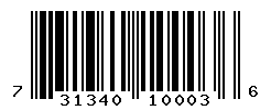 UPC barcode number 731340100036