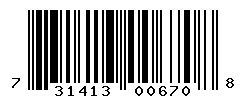 UPC barcode number 731413006708