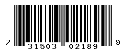 UPC barcode number 7315030021899