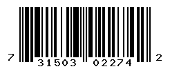 UPC barcode number 7315030022742