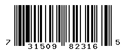 UPC barcode 731509823165