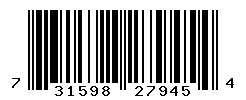 UPC barcode number 731598279454