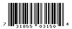 UPC barcode number 731855031504