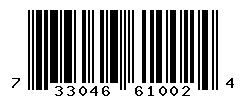 UPC barcode number 733046610024