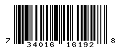 UPC barcode number 734016161928