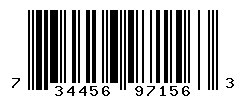 UPC barcode number 7344562971563