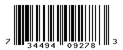 UPC barcode number 734494092783