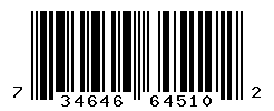 UPC barcode number 734646645102