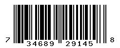 UPC barcode number 734689291458