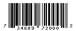 UPC barcode number 734689720002