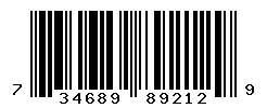 UPC barcode number 734689892129