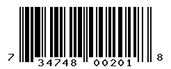 upc 734748002018 barcode image