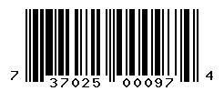 UPC barcode number 737025000974