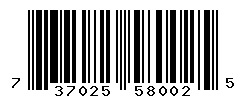 UPC barcode number 737025580025