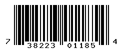 UPC barcode number 738223011854