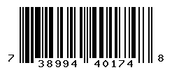 UPC barcode number 738994401748