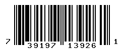 UPC barcode number 739197139261